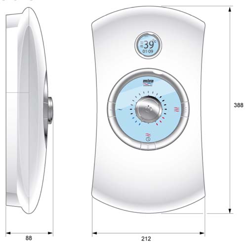 9.8kW Thermostatic Electric Shower With LCD (White). additional image