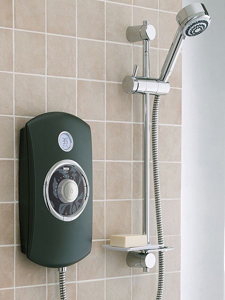 9.8kW Thermostatic Electric Shower With LCD (Black). additional image