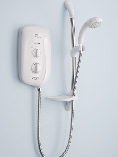 Mira Sport Thermostatic 9.8kW in white & chrome. additional image