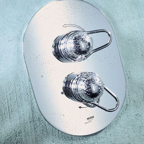 Thermostatic Twin Shower Valve Only (Chrome). additional image