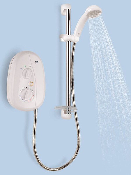 9.5kW Electric Shower In White & Chrome. additional image