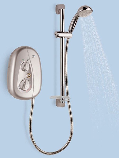 10.8kW Electric Shower In Satin Chrome. additional image
