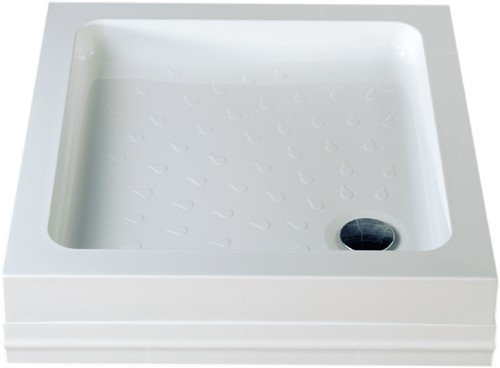 Acrylic Capped Square Shower Tray. Easy Plumb. 800x800x80mm. additional image