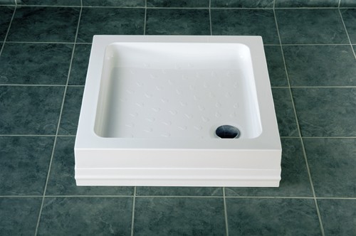 Acrylic Capped Square Shower Tray. Easy Plumb. 800x800x80mm. additional image