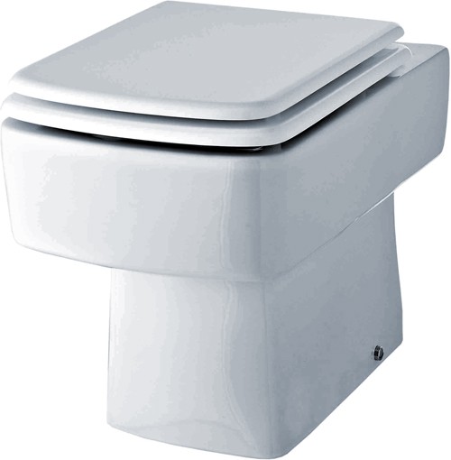 Bliss Square Back To Wall Toilet Pan With Seat. additional image