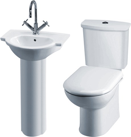 Linton 4 Piece Bathroom Suite With Toilet, Seat & 500mm Basin. additional image