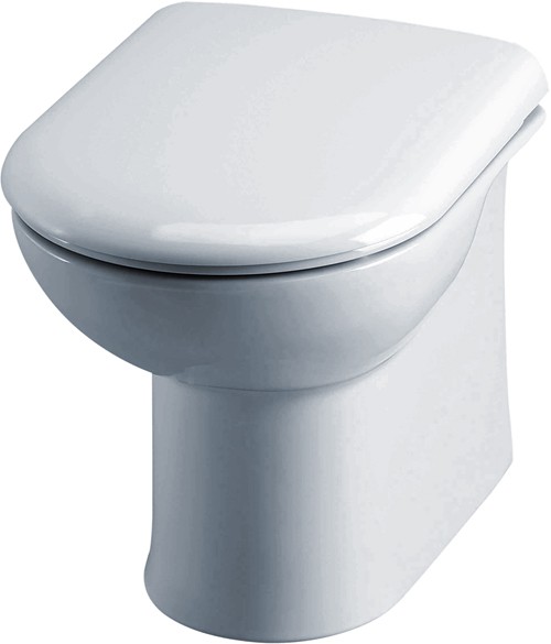 Linton Back To Wall Toilet Pan With Soft Close Seat. additional image