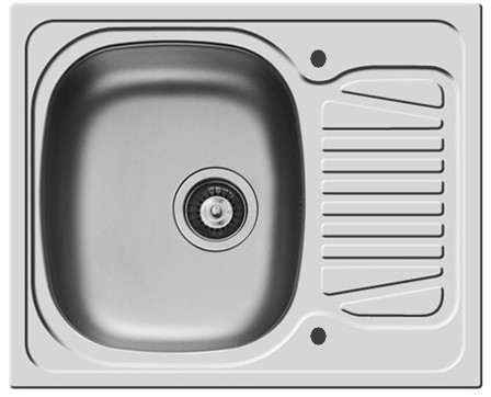 Sparta Kitchen Sink & Waste. 620x500mm (Reversible, 1 Tap Hole). additional image