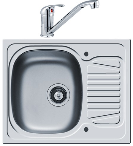Sparta Kitchen Sink, Waste & Tap. 620x500mm (Reversible). additional image