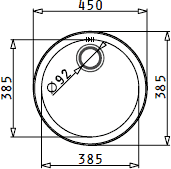 Round Kitchen Sink, Waste & Tap. 450mm Diameter. additional image