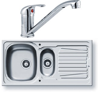 Sparta Kitchen Sink, Tap & Waste. 1000x500mm (1.5 Bowl). additional image