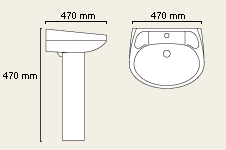 2 Tap Hole Basin and Pedestal. additional image