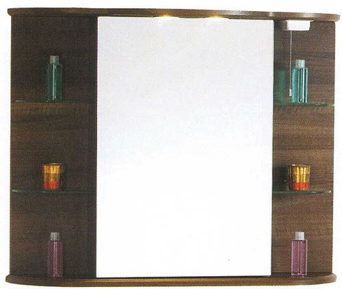 Wenge bathroom cabinet with mirror, lights & shaver socket. additional image