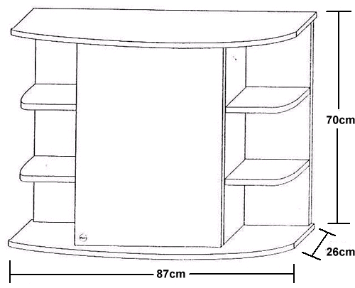 Specchio 1 door wall cabinet. Lights + shaver socket. 870x695x260mm. additional image