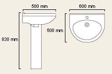 1 Tap Hole Basin and Pedestal. additional image