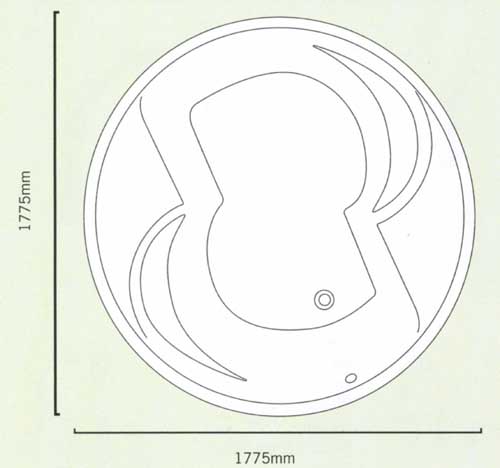 Apollo acrylic circular bath with no tap holes.  1775mm diameter. additional image
