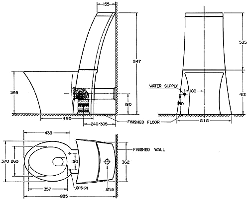 WC Toilet with seat, push flush cistern and fittings. additional image