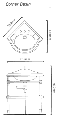 Corner Basin And Stand. 575 x 575mm. additional image