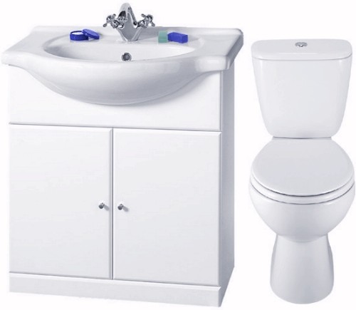 4 Piece 750mm Bathroom Vanity Suite with WC, Cistern, Vanity, Basin. additional image