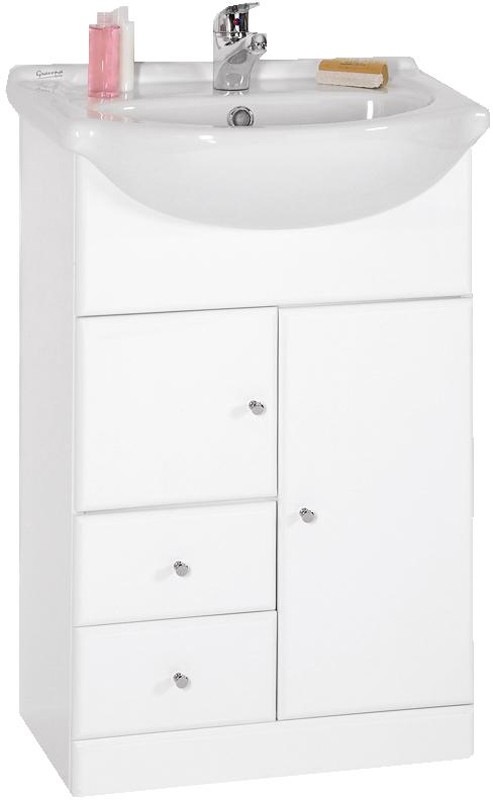 550mm Contour Vanity Unit with drawers and one piece ceramic basin. additional image