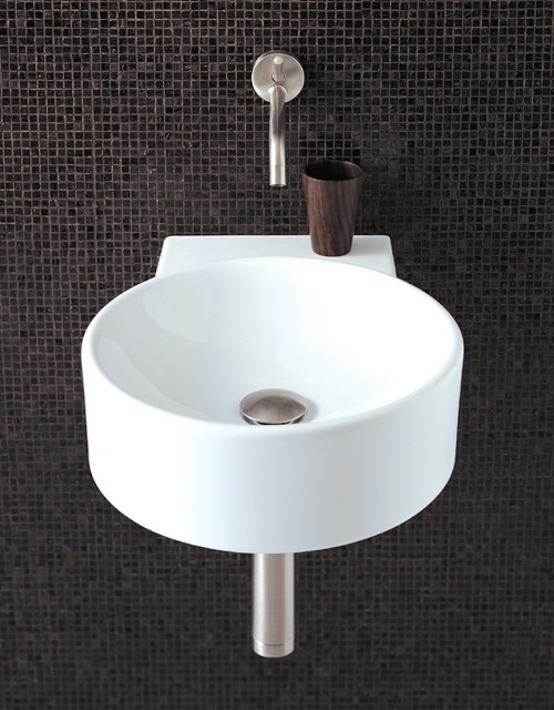 Round Wall Hung Basin With No Tap Hole. 400 x 495mm. additional image