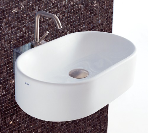 1 Tap Hole Oval Wall Hung Basin. 520 x 420mm. additional image