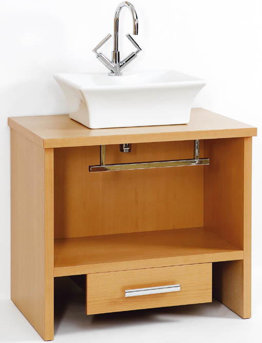 Troy large beech stand and freestanding basin, drawer & towel rail. additional image