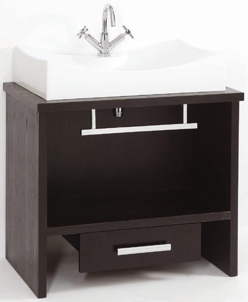 Troy large wenge stand and freestanding basin, drawer & towel rail. additional image