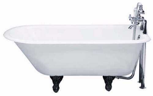 Winchester small single ended bath with black feet. 1500mm. additional image