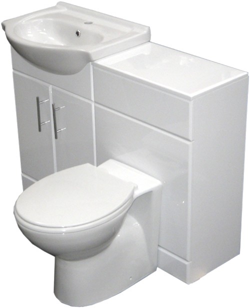 Complete Vanity Suite In White, Left Handed. 1125x830x300mm. additional image