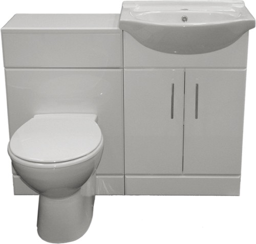 Complete Vanity Suite In White, Right Handed. 1125x830x300mm. additional image