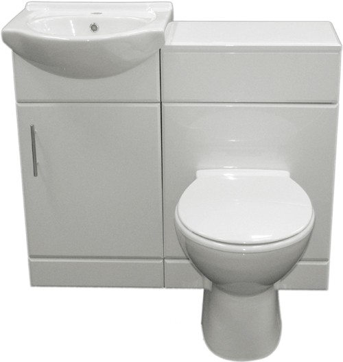 Complete Vanity Suite In White, Left Handed. 925x830x300mm. additional image