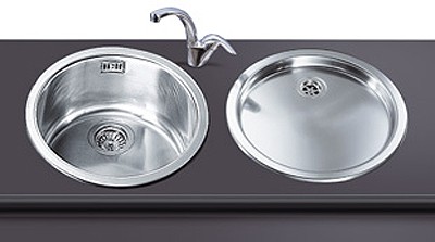 Round Bowl Inset Kitchen Sink And Drainer. additional image