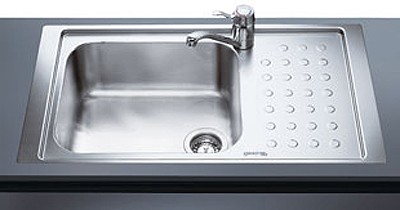 1.0 Bowl Low Profile Stainless Steel Sink, Right Hand Drainer. additional image