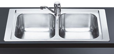 2.0 Bowl Stainless Steel Low Profile Inset Kitchen Sink. additional image