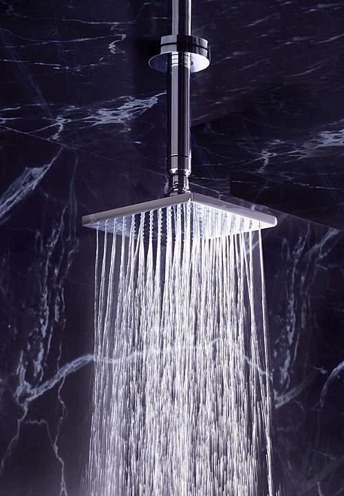 Square sheer fixed shower head + ceiling mounting arm. 170x170mm. additional image
