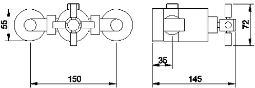 Sequential thermostatic valve with X head additional image