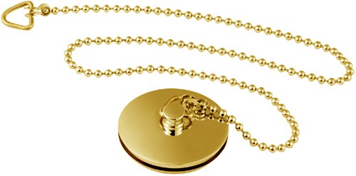 Bath Plug And Chain (Gold). additional image