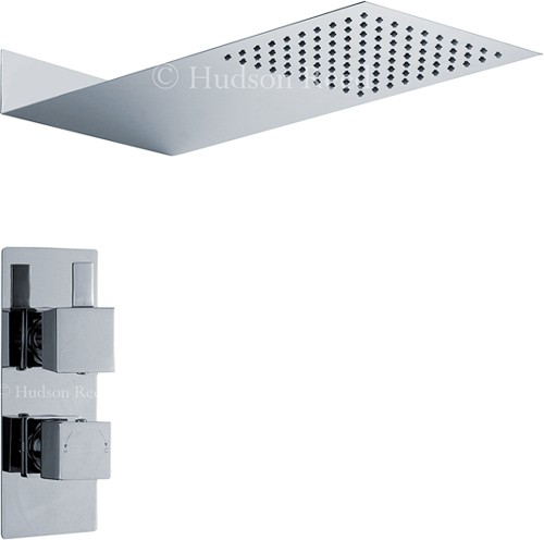Twin Thermostatic Shower Valve & Thin Shower Head. additional image