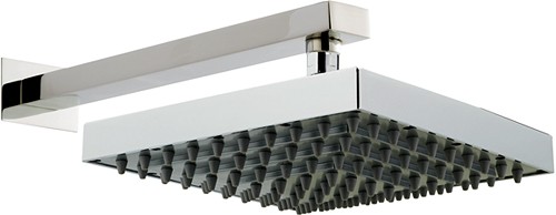 Helix Square Shower Head & Wall Mounting Arm. 250x250mm. additional image