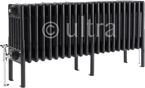 6 Column Radiator With Legs (Black). 1011x480x220mm. additional image