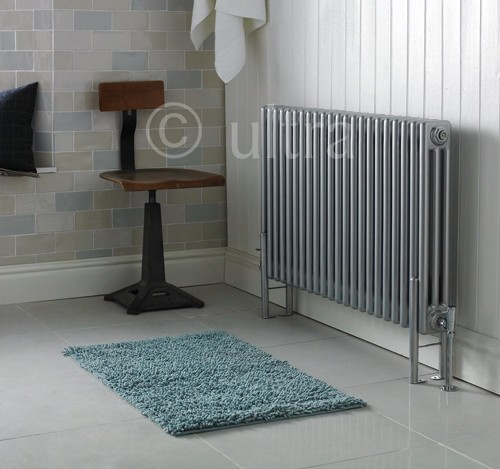 Triple Column Radiator With Legs (Silver). 1011x600mm. additional image