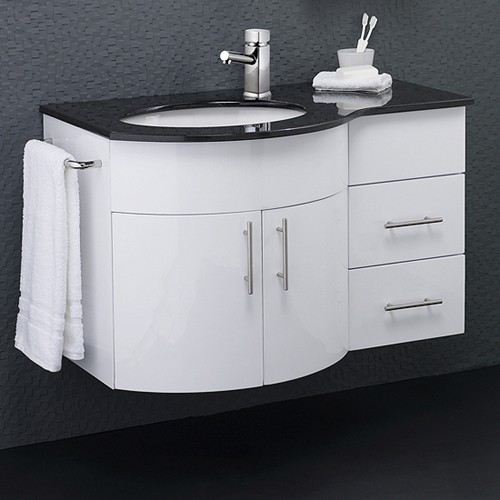 Wall Vanity Unit With Granite Top. Left Handed, 870x550mm. additional image