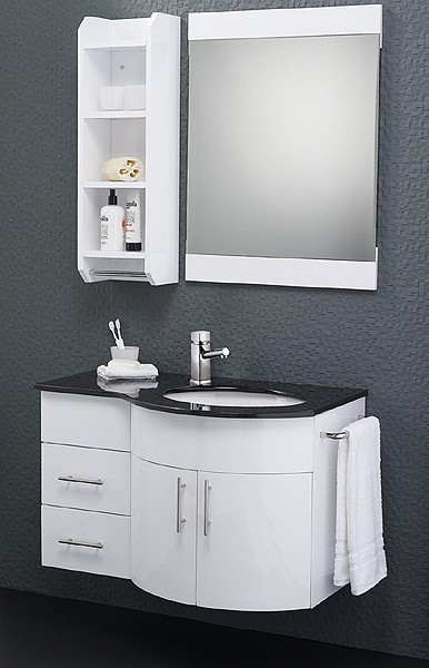 Wall Hung Bathroom Furniture Pack (Right Hand, Granite). additional image