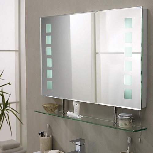 Latitude Backlit Bathroom Mirror With Shelf. 800x500mm. additional image