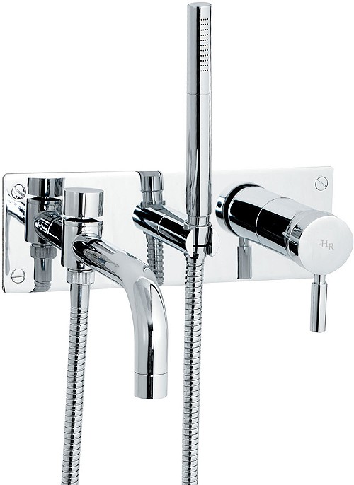Wall mounted bath shower mixer + shower kit additional image