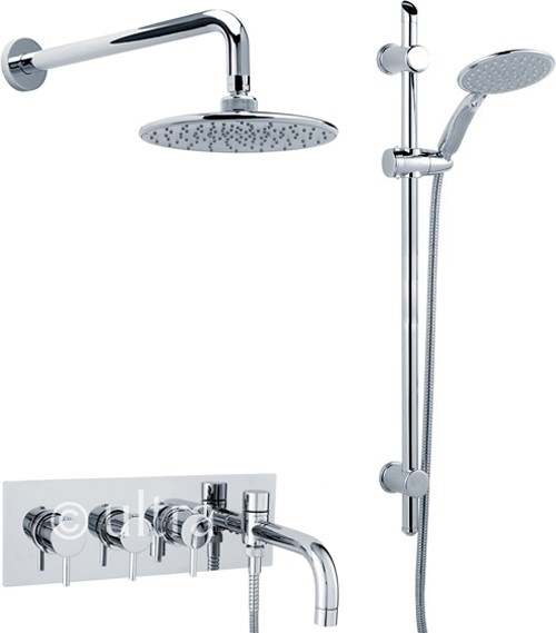 Thermostatic Bath Filler Tap, Slide Rail Kit, Shower Head & Diverter. additional image