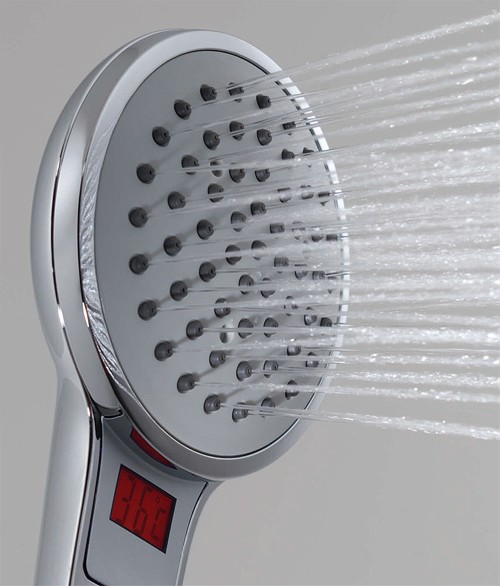 Shower Handset With Illuminated LCD Display. additional image