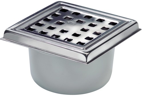 Wetroom Gully, Stainless Steel Grate, Bottom Outlet. 100mm. additional image
