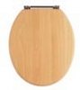Click for Woodlands Toilet Seat with brass bar hinge (Beech)